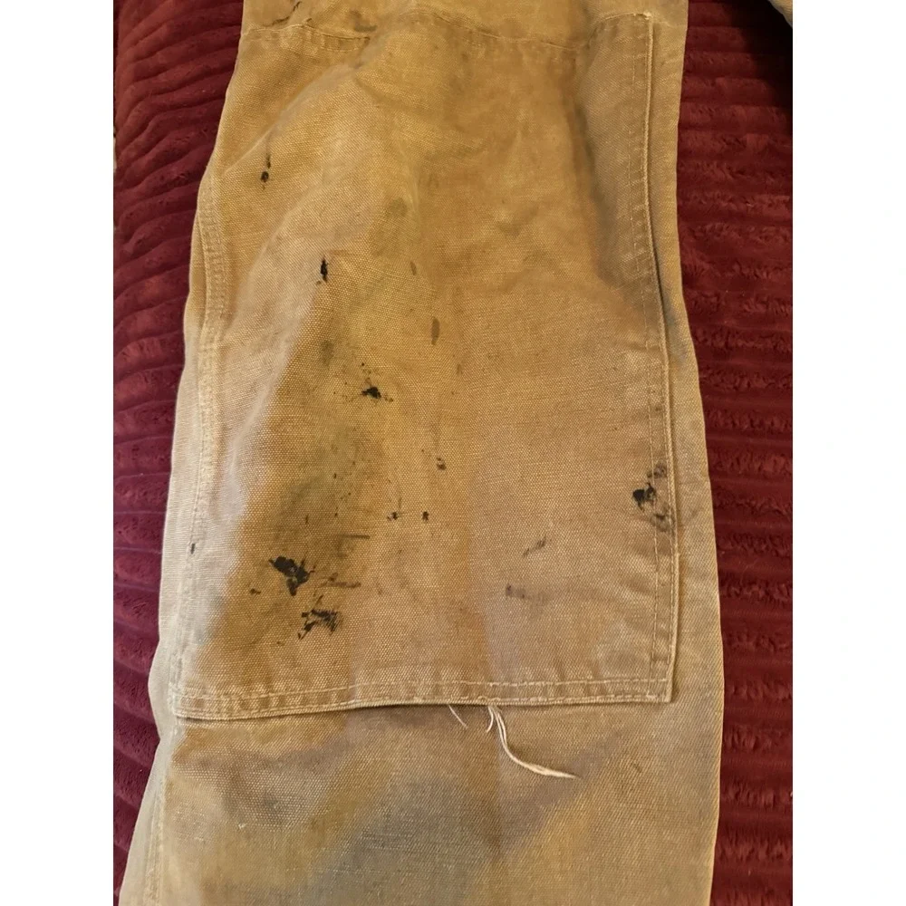 VINTAGE Carhartt Adult‎ Tan Overalls 60s Duck Double Knee Mens Union 40 X 30